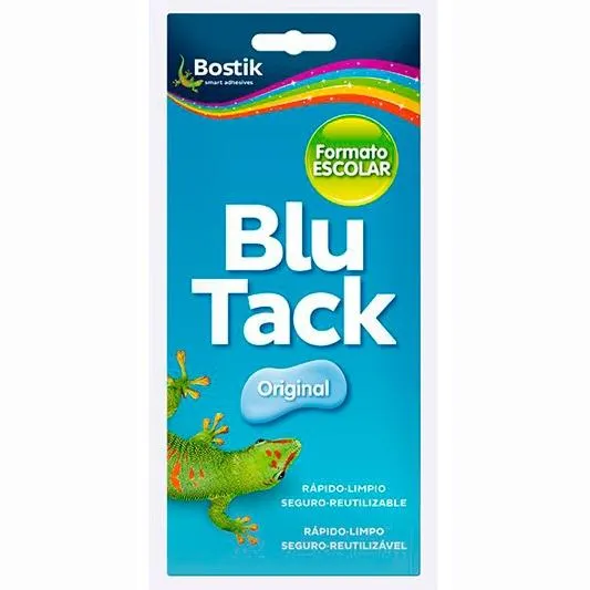 Bostik Masilla Adhesiva Reutilizable Blu Tack Original Formato Escolar 90Gr Azul