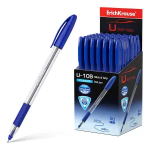 ErichKrause Bolígrafo U-109 Classic Stick&Grip con Ultra Glide Technology Tinta Azul