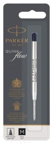 Parker Recambio Boligrafo Quink Flow Punta Media Negro Blister Unitario