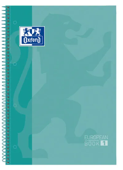 Oxford Cuaderno Espiral A4+ Cuadriculado 5x5mm 80 Hojas Tapa Dura Color Ice Mint
