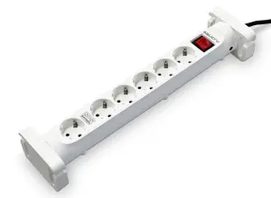Salicru Regleta SPS SAFE 6S - Protectores Eléctricos Activos - 6 Tomas Schuko - Blanco