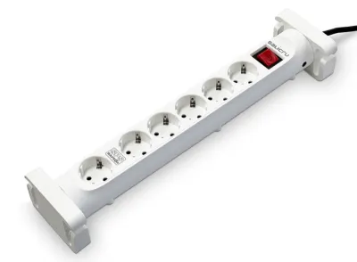 Salicru Regleta SPS SAFE 6S - Protectores Eléctricos Activos - 6 Tomas Schuko - Blanco