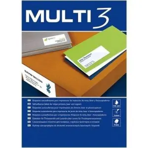 Multi-3 Etiquetas Adhesivas 105X29mm Inkjet/Láser Blancas 20X100H