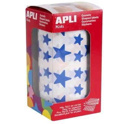 Apli Gomets Estrella 12,5 Mm Y 19,5Mm Rollo Azul