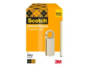 Scotch Cinta Transparente 508 19mm x 66m Pack de 8 Unidades