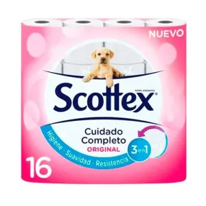 SCOTTEX ORIGINAL PAPEL HIGIÉNICO DOBLE CAPA PACK DE 16 ROLLOS
