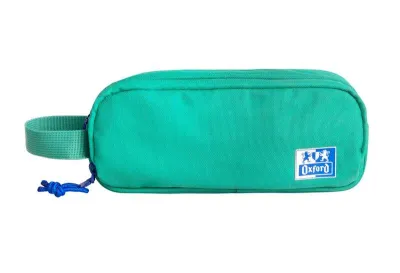 Oxford Estuche Portatodo B-Smart Turquesa - 3 Compartimentos - Material Reciclado - Asa Lateral