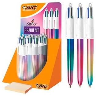 Bic Bolígrafo 4 Colores Gradient Cuerpo Blanco/Multicolor Surtidos Expositor 30 Ud