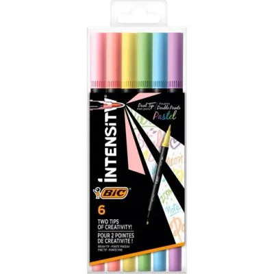 Bic Rotulador Intensity Tip Felt Pens Punta Fina/Pincel Surtidos Pastel Blíster 6 Ud