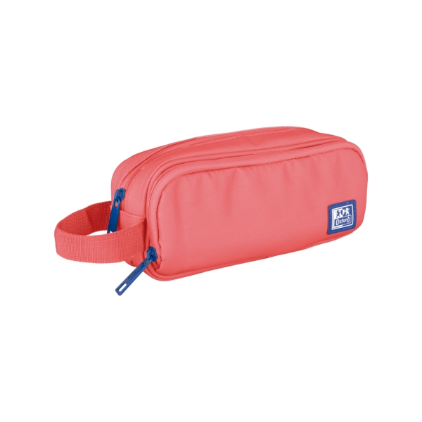 Oxford B-Smart Estuche Portatodo - 3 Compartimentos - Asa Lateral - Fabricado En Material Reciclado - Color Sandia