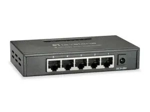SWITCH LEVEL ONE GIGABIT CARCASA METALICA NO GESTION 5P 10/100/1000 GEU-0523