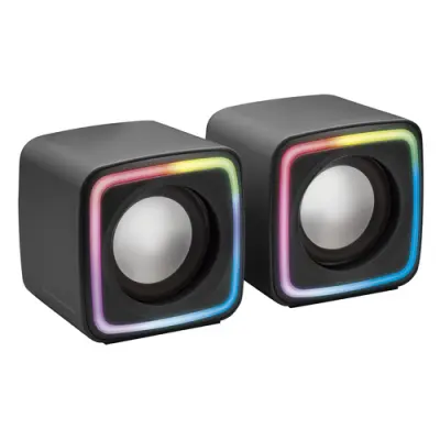 Mars Gaming Altavoces 2.0 MSCube Black 8W RMS Sonido DSP Espacial Iluminación RGB