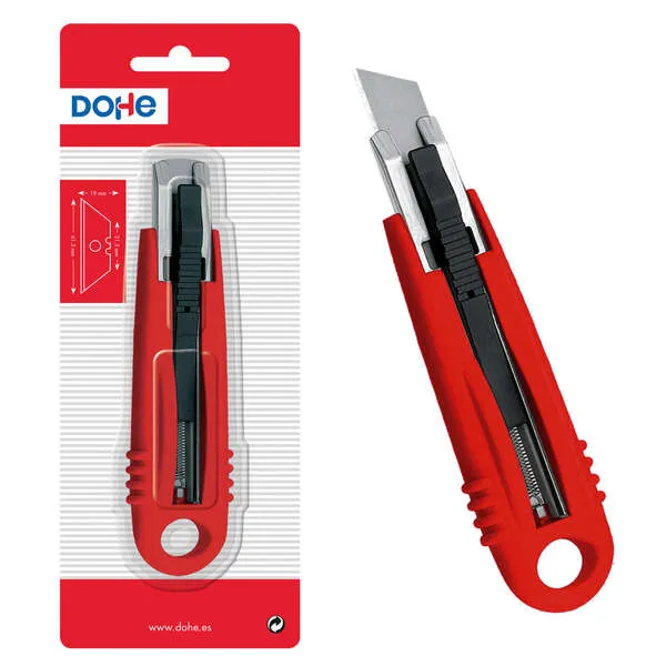 Dohe Cutter Retráctil de Plástico con Guía Metálica y Sistema de Seguridad - 150mm