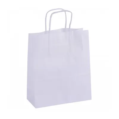 Apli Pack de 50 Bolsas Kraft Reutilizables y Reciclables con Asas Rizadas - Color Blanco