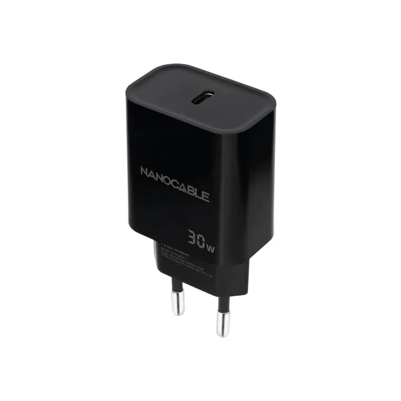 Nanocable Cargador de Pared USB-C PD 30W Color Negro