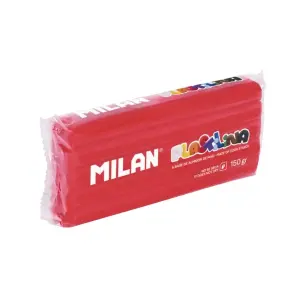 Milan Barra de Plastilina 150gr Sin Gluten Mezclables Color Rojo Base Almidón Maíz