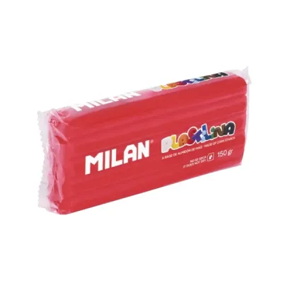 Milan Barra de Plastilina 150gr Sin Gluten Mezclables Color Rojo Base Almidón Maíz