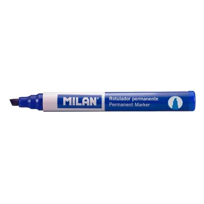 Milan Rotulador Permanente Punta Biselada 1-4mm Tinta Alcohol Color Azul