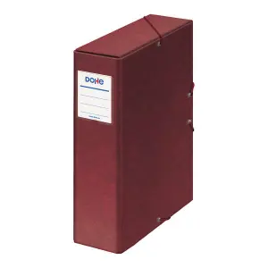 Dohe Caja para Proyectos Lomo 9cm Cartón Forrado Color Rojo con Cierre de Gomas