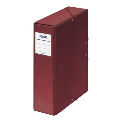 Dohe Caja para Proyectos Lomo 9cm Cartón Forrado Color Rojo con Cierre de Gomas