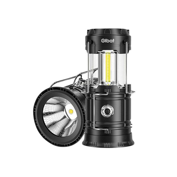 Elbat Eb0564 Linterna De Camping 2 En 1 Led 280Lm - 6500K Luz Fria - Gancho Superior - Alimentacion A Pilas Aaa - Color Negro