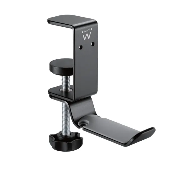 Ewent Soporte de Escritorio Universal para Auriculares Ajustable Antideslizante Negro