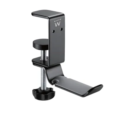 Ewent Soporte de Escritorio Universal para Auriculares Ajustable Antideslizante Negro
