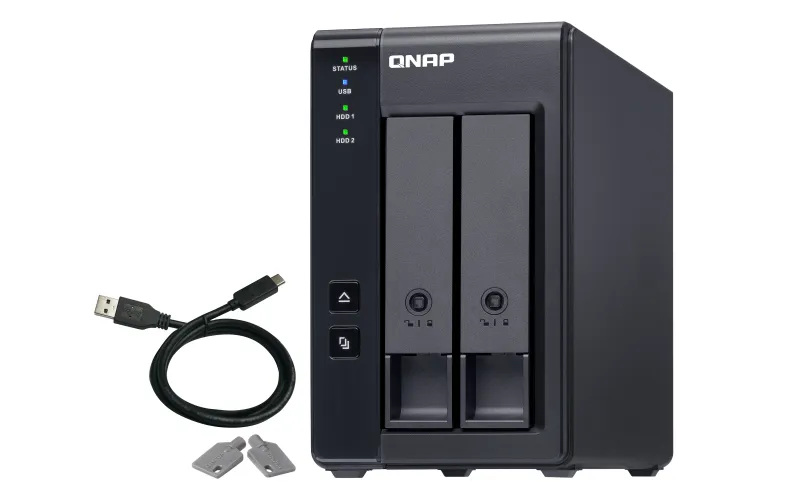 QNAP TR-002 Caja de Expansión RAID USB 3.0 - 2 Bahías 2.5"/3.5" con Ventilador 70mm