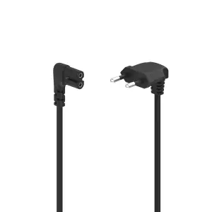 Hama Cable de Alimentación Acodado CEE7/16 Macho - Hembra C7, 1.5m, 0.75mm², Negro