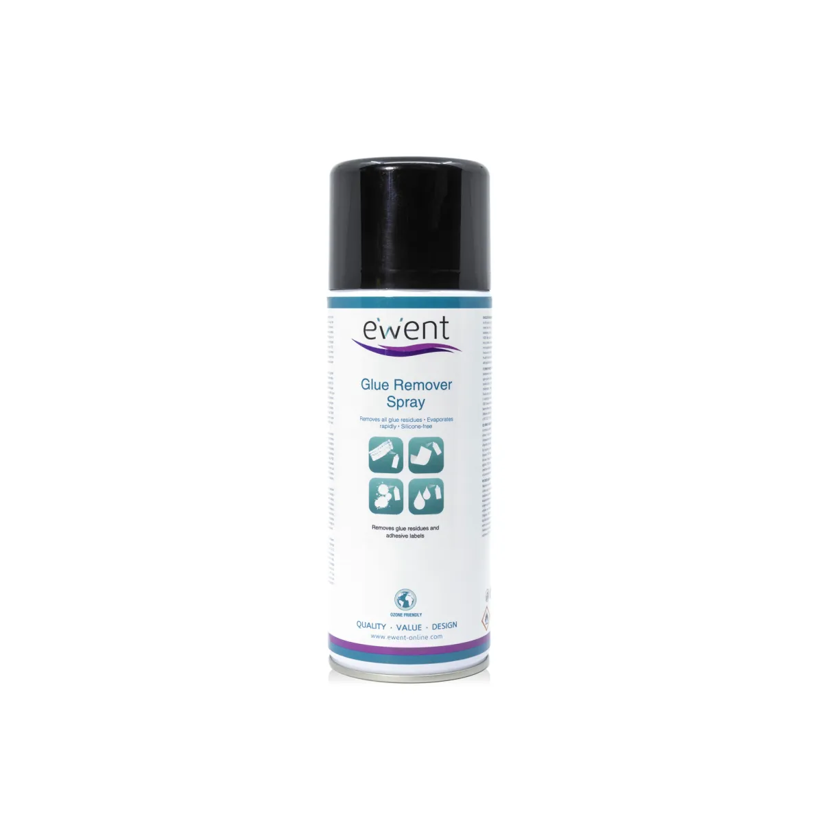 Ewent Spray Quita Adhesivo Transparente - Elimina Residuos de Adhesivo y Pegamento