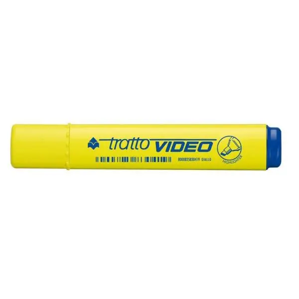 Tratto Video Marcador Fluorescente Punta Biselada Tinta Base Agua Color Amarillo