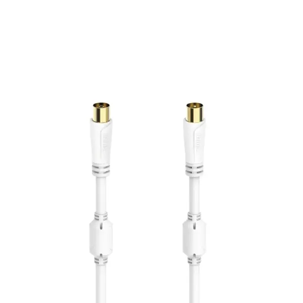 Hama Cable Coaxial Antena Macho/Hembra 0.75m Oro Triple Blindaje 100dB 75Ohm Blanco