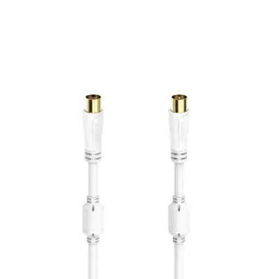 Hama Cable Coaxial Antena Macho/Hembra 0.75m Oro Triple Blindaje 100dB 75Ohm Blanco