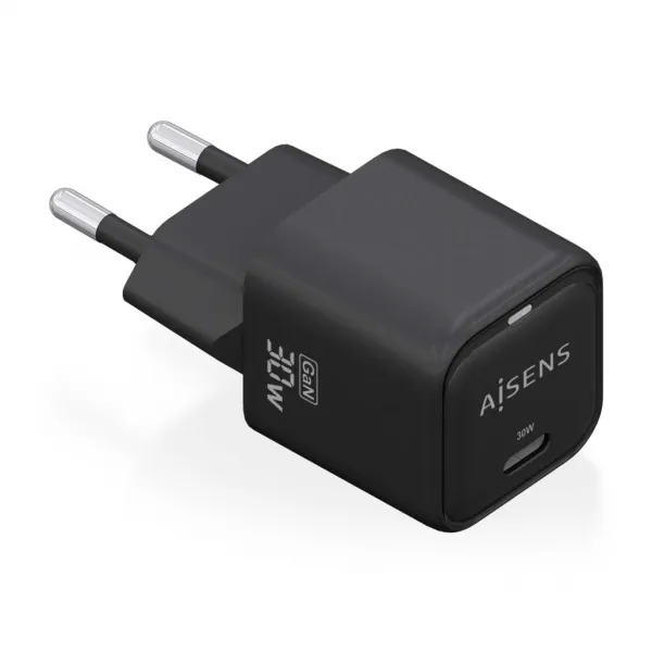 Aisens Cargador Gan Usb-C 30W - Alta Eficiencia Energetica - Diseño Elegante Y Moderno - Tecnologia Ai Para Carga Rapida - Multiples Protecciones De Seguridad