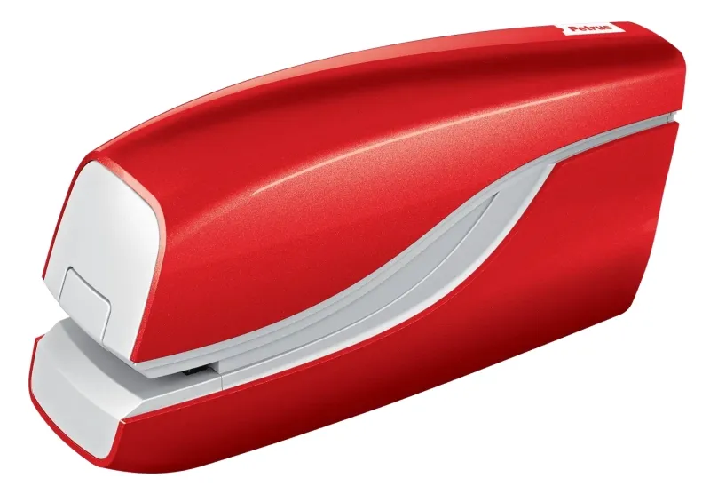 Petrus Wow E-310 Contactless Grapadora Electrica - Hasta 10 Hojas - Grapado Cerrado - Utiliza Grapas Petrus Nº10 - Color Rojo Metalizado