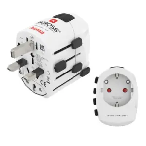 Hama Adaptador Universal de Viaje Pro - Compatible en Más de 150 Países - 250V, 7A - Blanco