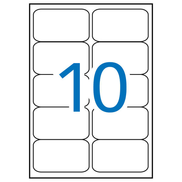 Apli Pack De 1.000 Etiquetas Rectangulares 99,1X57Mm - 100 Hojas Por 10 Etiquetas - Adhesivo Permanente - Cantos Romos - Color Blanco