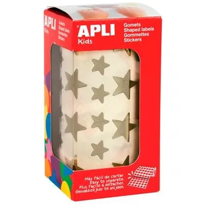 Apli Gomets Estrella 12,5Mm Y 19,5Mm Rollo Oro