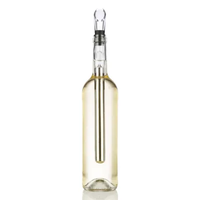 InnovaGoods Enfriador de Vino con Aireador Doble Función Acero Inoxidable Blanco 2.5x12x1.5cm
