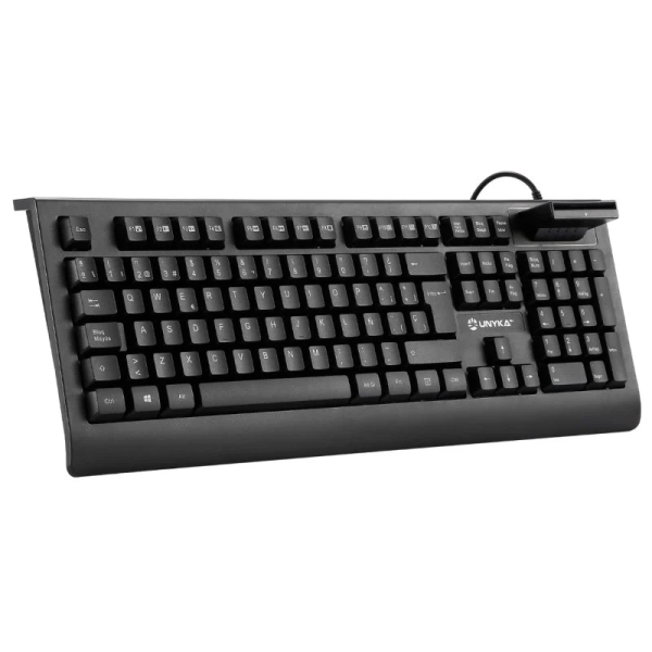 Unykach Kb918 Teclado Usb Con Lector Inteligente De Tipo Pc/Sc 2.0 Como Dnie O Tarjeta Sanitaria Española - Idioma Español - Color Negro
