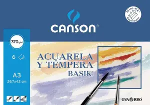 Canson Minipack Acuarela y Témpera Basik 6 Hojas Lisas 29,7x42cm