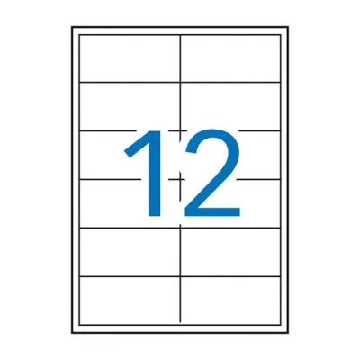 Apli Pack de 1.200 Etiquetas Rectangulares 97x42,4mm Adhesivo Removible Color Blanco
