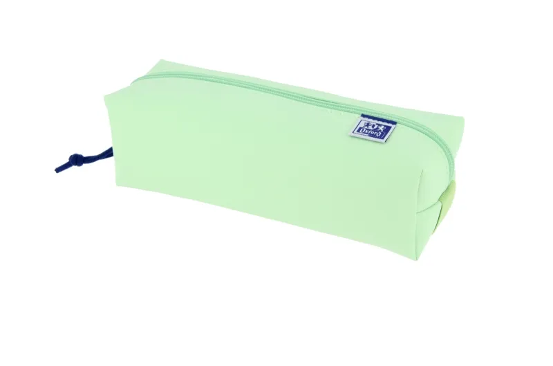 Oxford Live & Go Estuche Cuadrado Grande - Material Acolchado - Goma Elastica Para Unirlo Al Cuaderno - Color Verde