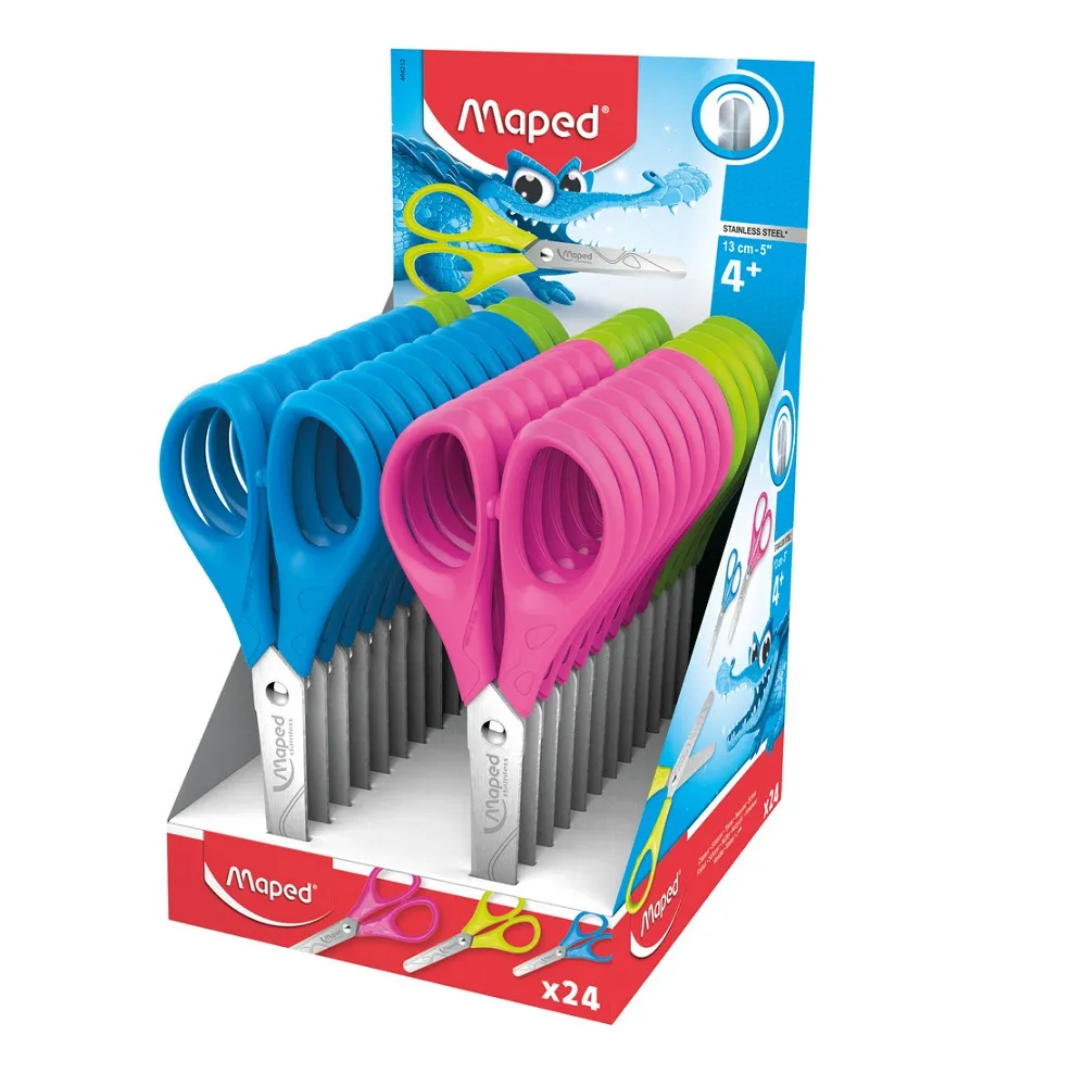 Maped Tijera Escolar Punta Redonda 13cm Hojas Acero Inoxidable Mango Plástico Surtido
