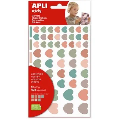 Apli Gomets Corazones Nordik Removibles 624U 6 Hojas C/Surtidos