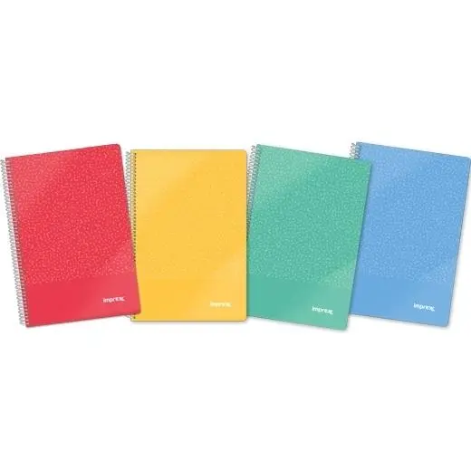 Imprex Cuaderno Espiral Tapa PP Folio 80H 90gr Horizontal Colores Surtidos