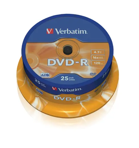 Verbatim Dvd-R, 4.7Gb, 16X, 25 Pack Spindle, Superficie Matt Silver