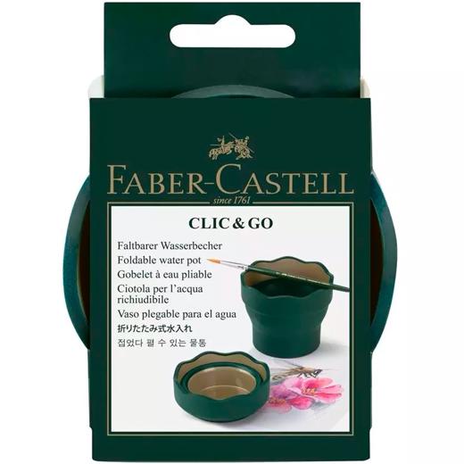 Faber Castell Vaso Plegable Para El Agua Clic&Go Verde Oscuro