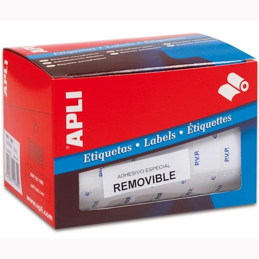 Apli Etiquetas Removibles Para Precios Impresas "Pvp" 12X18Mm Escritura Manual Rollo De 3360 Blanco