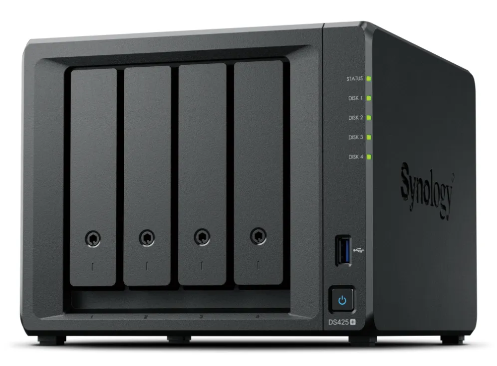 Synology DiskStation DS425+ NAS, Intel Celeron J4125, 2 GB DDR4, 0 TB, Negro